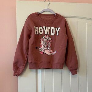 Rust Sweatshirt with Howdy Graphic